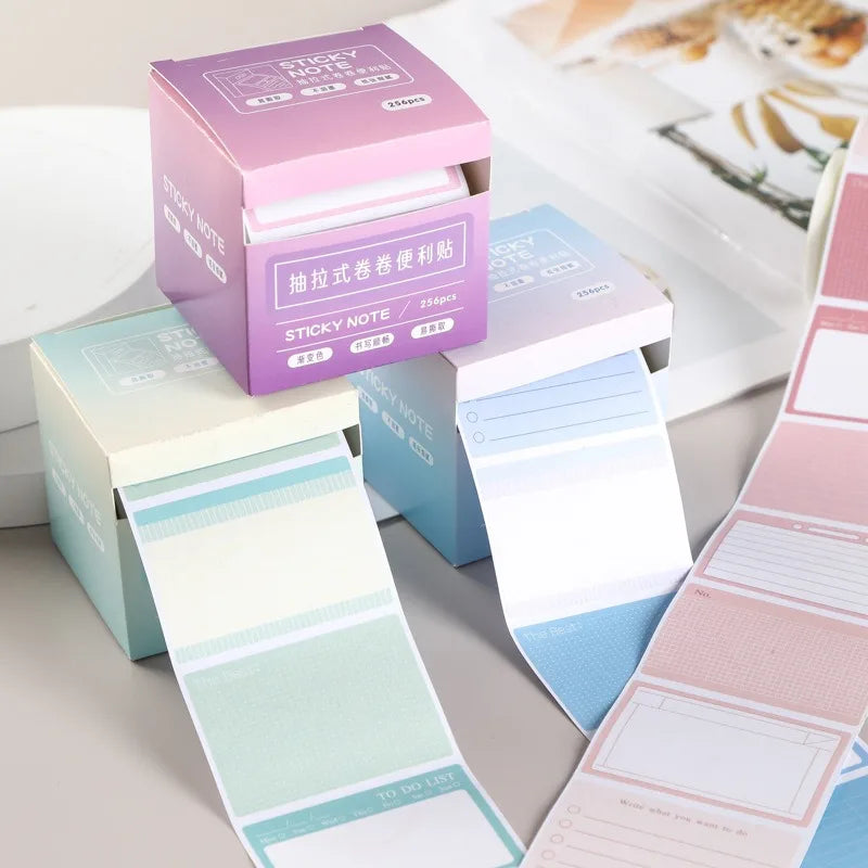 256 Sheets Pull-out Color Sticky Notes Pads Posits Stationery Paper Stickers Posted It Memo Notepad Notebook Message Sticker