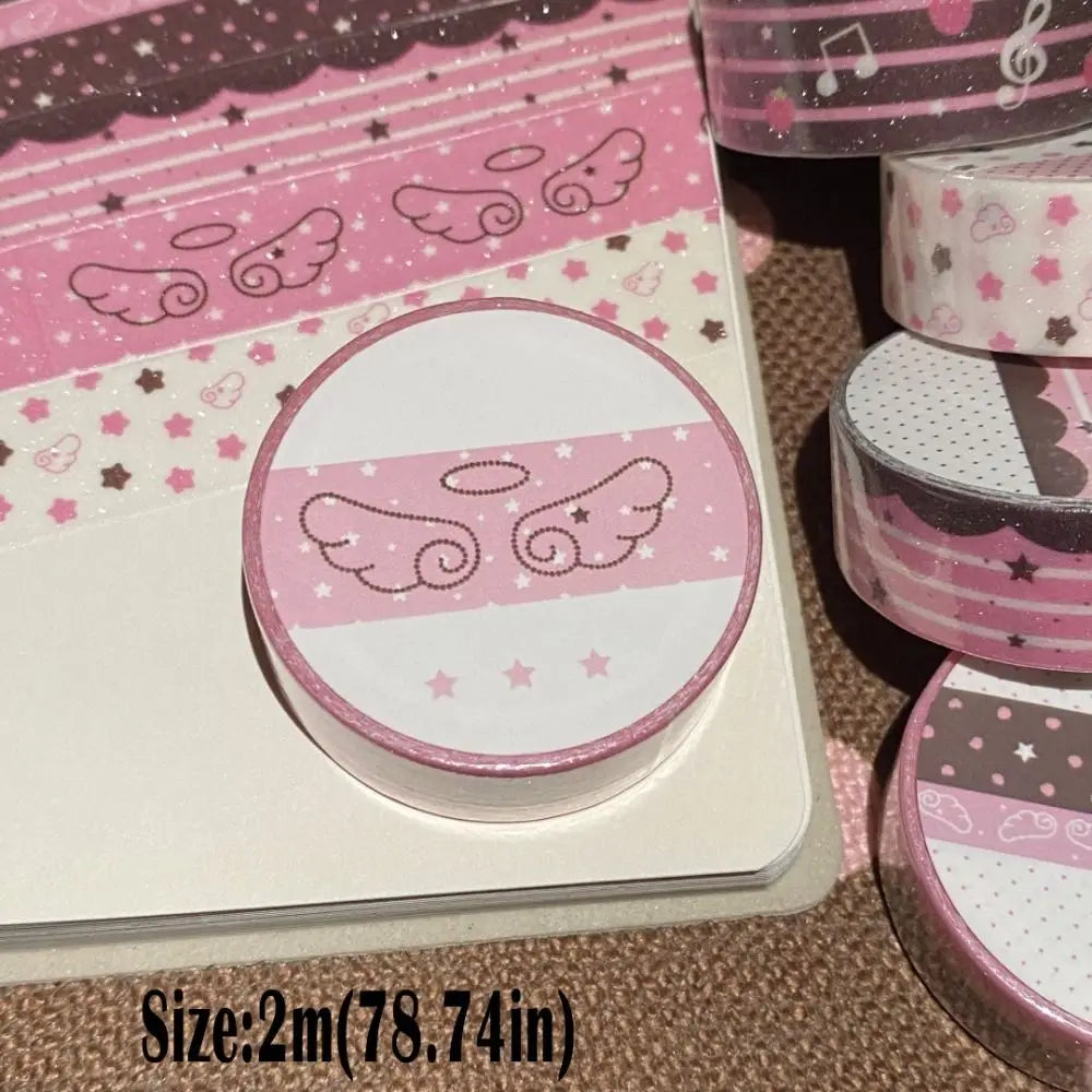 Ins Strawberry Decorative Tape Stars Kawaii DIY Tape Angel Wings School Stationary