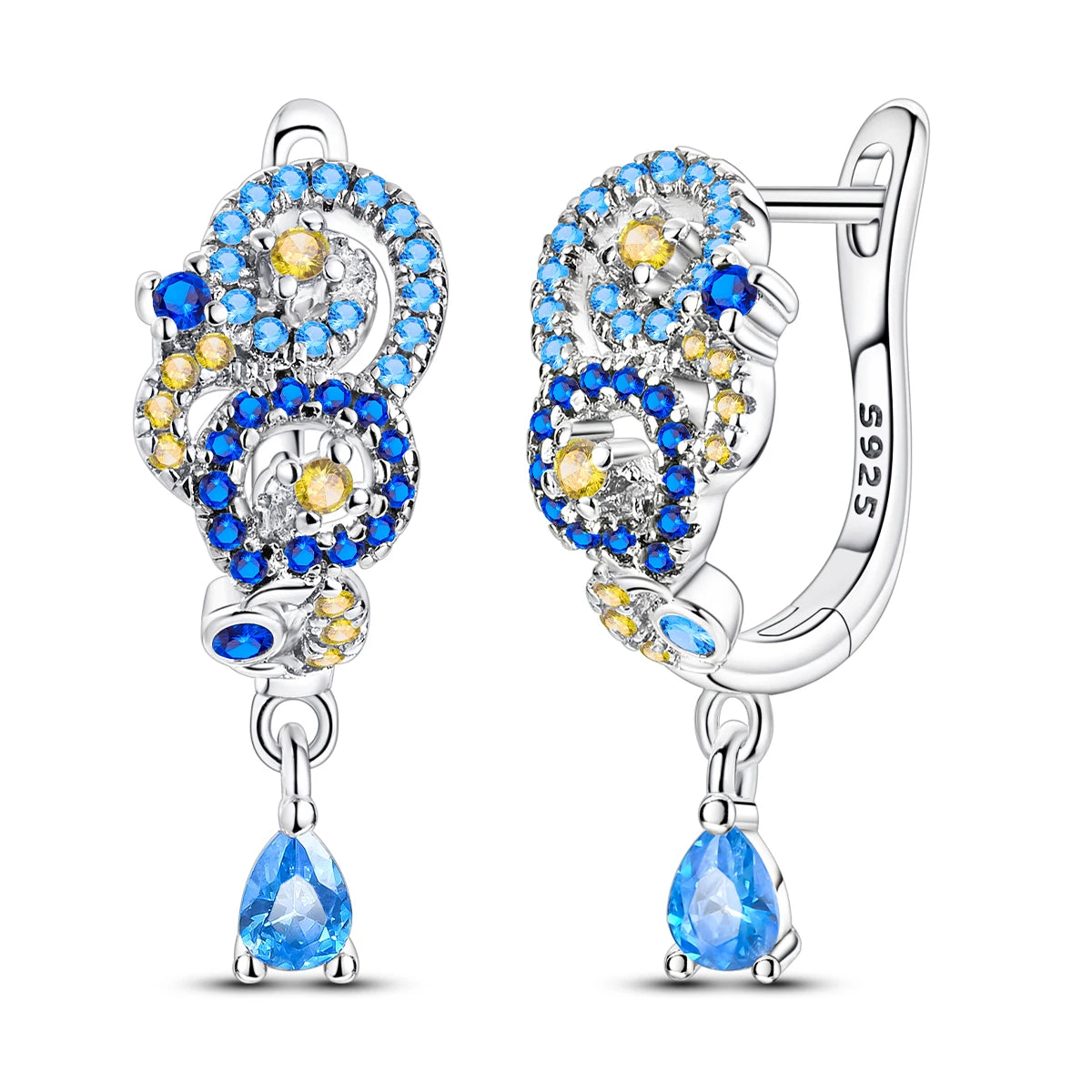 New In Earrings 925 Sterling Silver Butterfly Tulip Hoop Earrings Ear Studs Zircon Making Jewelry For Women Girl Party Gifts
