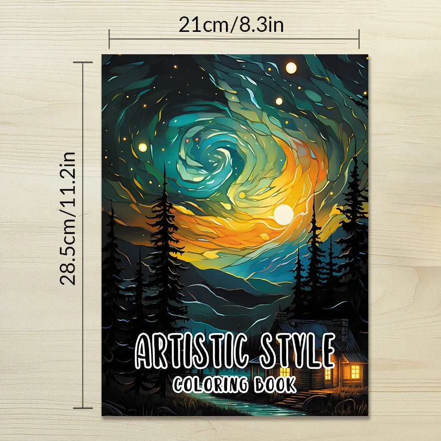 Coloring Book - 8.3x 11.2 inches 32 pages art style coloring book - perfect for soothing, doodling, holiday party favors, ideal