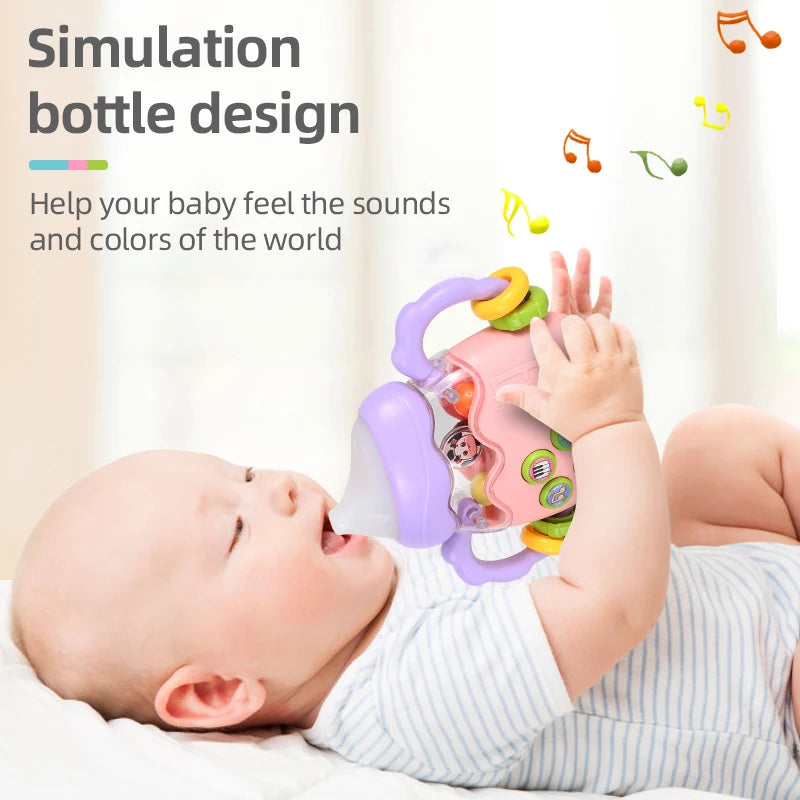 Baby bottle rattle jigsaw puzzle toy, suitable for early education. Cute baby toy. Bottle nipple. Children's Day gift. Baby-frie