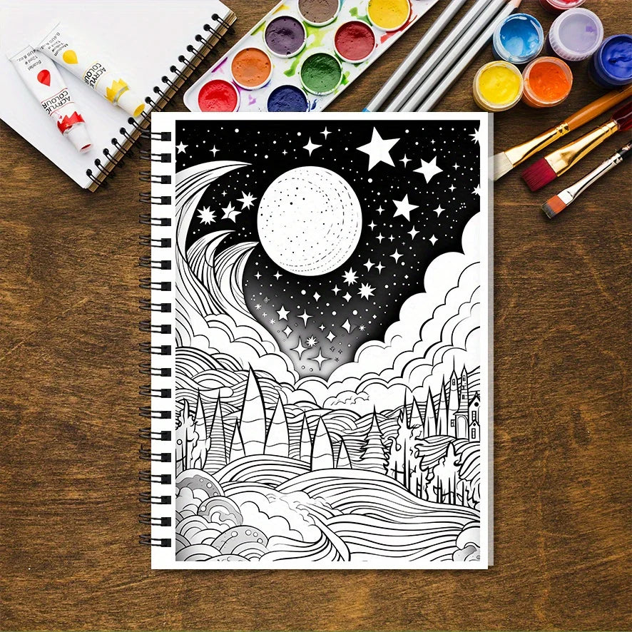 Coloring Book - 8.3x 11.2 inches 32 pages art style coloring book - perfect for soothing, doodling, holiday party favors, ideal