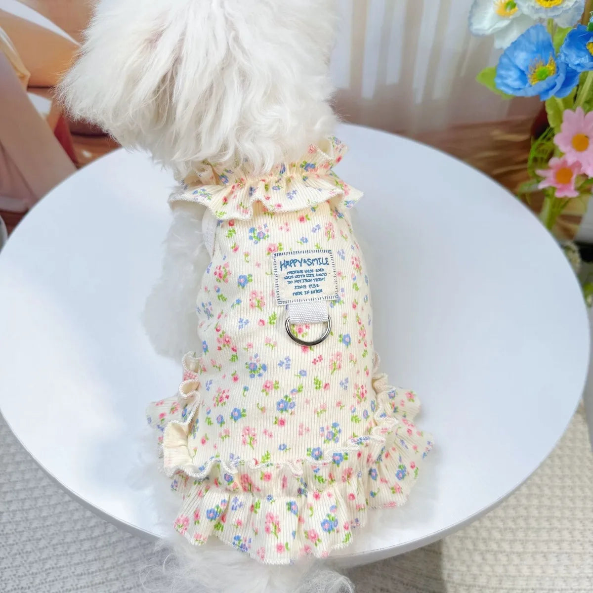 1pc  Dog and Cat Clothes, Pet Clothing, Spring and Summer Floral Dresses, Fresh and Cute Princess Dresses