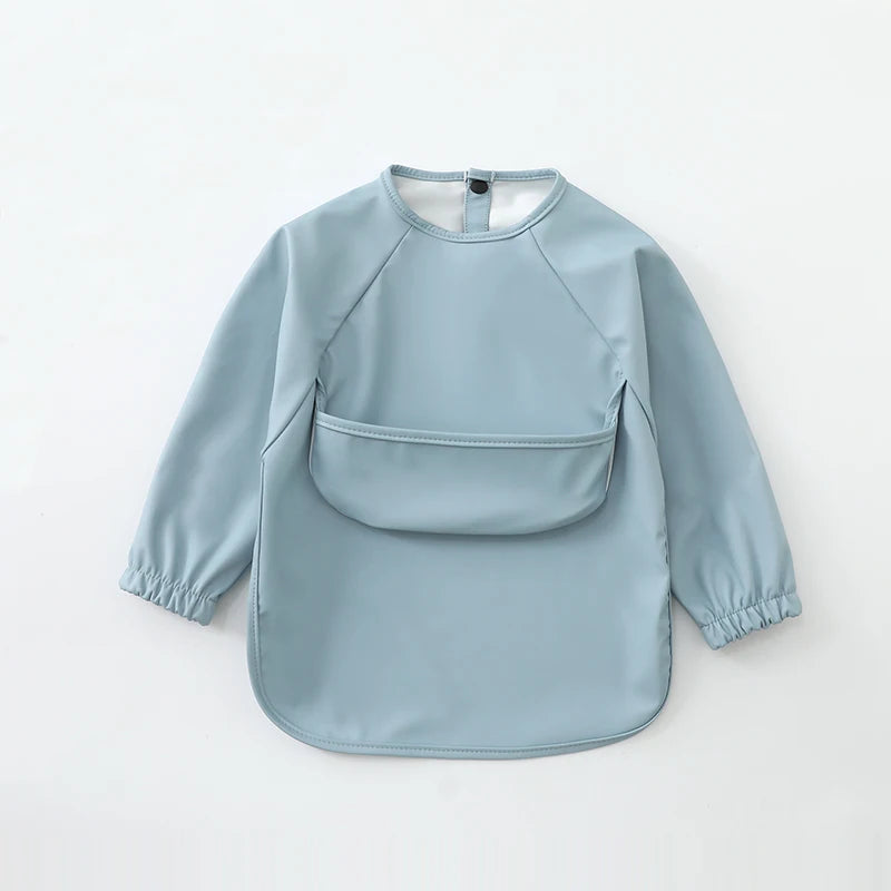 Baby Bibs Waterproof Art Smock with Long Sleeves Easy To Clean Children's Painting Apron Bib for Toddlers Girls Boys Baby Stuff